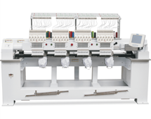 Parabraman CN-1204, четырехголовая промышленная вышивальная машина, вышивка в пяльцах, в бордюрной раме, на кепках, рабочее поле 1 600 х 450 мм, скорость вышивки 850 ст/мин