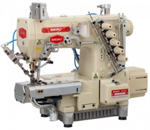 Baoyu BML-787-N600-AST-DS/H (ADA), компьютерная промышленная распошивальная машина с встроенным сервомотором, цилиндрической рукавной платформой с левосторонним ножом и вакуумным отсосом остатков обрезки