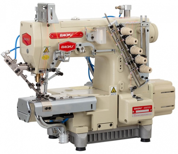 Baoyu BML-787-N600-AST-DS/H (ADA), компьютерная промышленная распошивальная машина с встроенным сервомотором, цилиндрической рукавной платформой с левосторонним ножом и вакуумным отсосом остатков обрезки