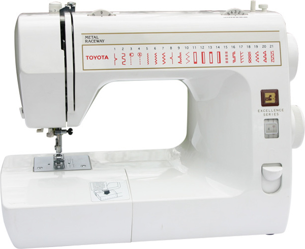 Toyota 7150, швейная машина с вертикальным челноком и полуавтоматической петлей, 21 строчки с плавной регулировкой длины стежка