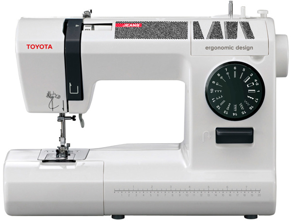 Toyota Jeans 17CT, швейная машина с горизонтальным челноком и полуавтоматической петлей, 17 строчек с фиксированной длиной стежка, приставной столик в комплекте