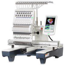 Parabraman PR-1501, одноголовая 15-игольная промышленная вышивальная машина c 10″ сенсорным LCD-дисплеем и полем вышивки 500 х 350 мм