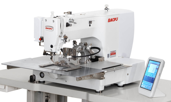 Baoyu BML-2210G-01A/FZ, автомат шаблонного шитья с поворотной лапкой для пришивания ярлыков и липучек