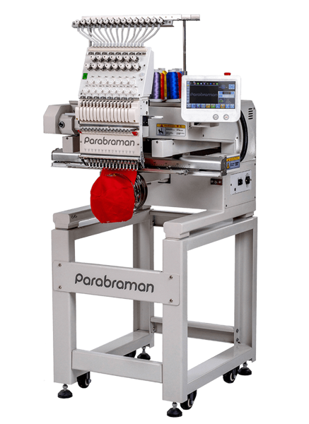 Parabraman TCL-1501, одноголовая 15-игольная промышленная вышивальная машина с верхним креплением пантографа, поле вышивки 500 х 350 мм и 8″ сенсорным LCD-дисплей