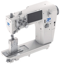 Topow 2868, колонковая 2-игольная швейная машина с увеличенным челноком и тройным транспортом материала