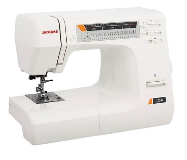 Janome DE 7524E, электромеханическая швейная машина с горизонтальным челноком, 24 вида операций