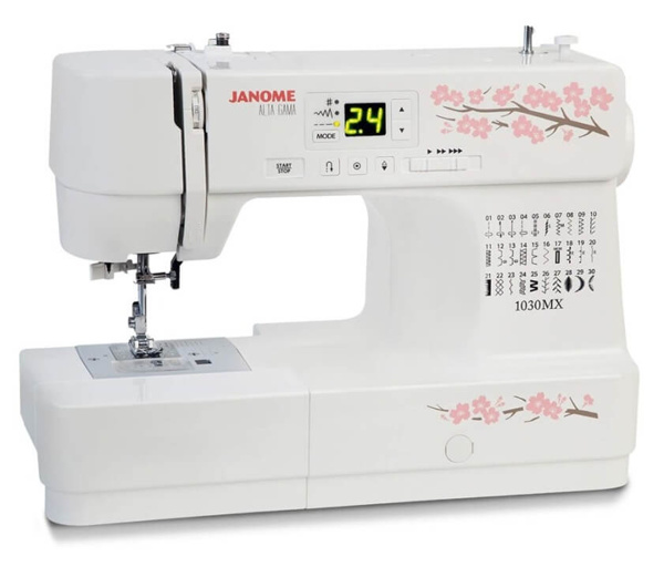 Janome 1030MX, компьютерная швейная машина с горизонтальным челноком, 30 видов операций