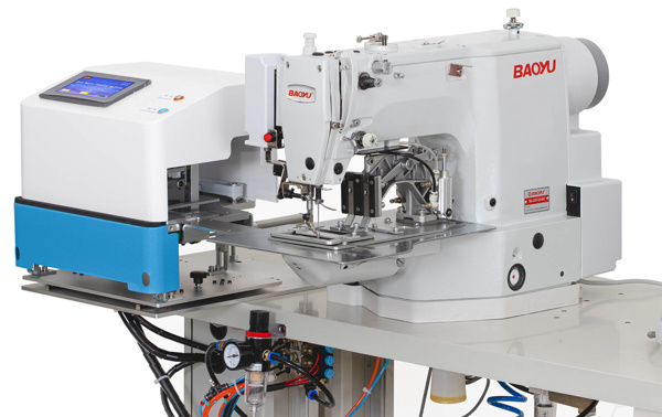 Baoyu BML-630GT-02A-MST, компьютерная закрепочная машина для автоматической нарезки и пришивания текстильной застежки, рабочее поле 80 х 60 мм