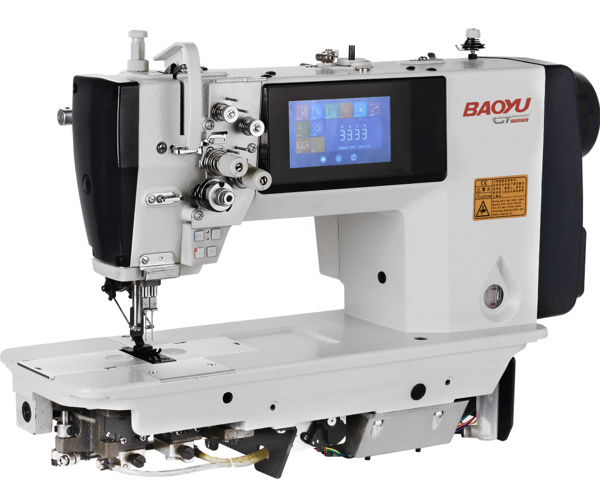 Baoyu GT-8450-5, компьютерная двухигольная швейная машина с цветным сенсорным дисплеем, отключением игл, полусухой головой и встроенным сервомотором, для средних и тяжелых тканей