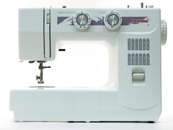 Janome 2016, швейная машина с вертикальным челноком и полуавтоматической петлей, 23 строчки с плавной регулировкой длины стежка