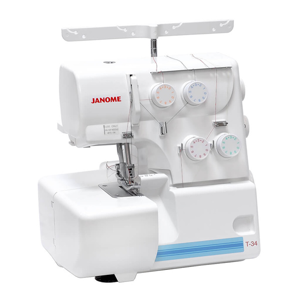 Janome T-34, бытовой 3/4-ниточный оверлок, 7 видов строчек