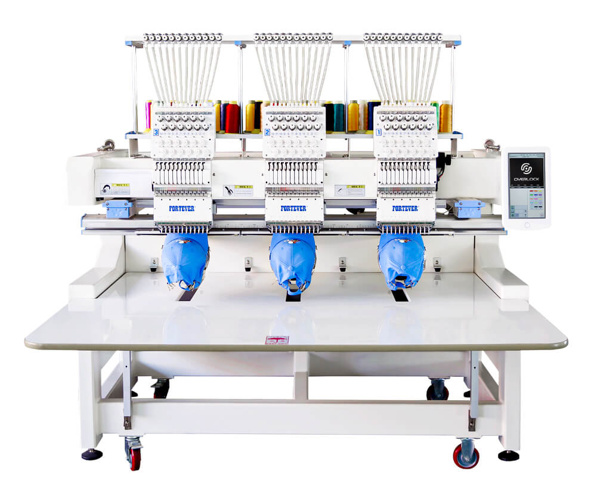 Fortever FT-1503HC – 400 х 500 мм, промислова 15-голкова трьохголова вишивальна машина з тубулярною платформою