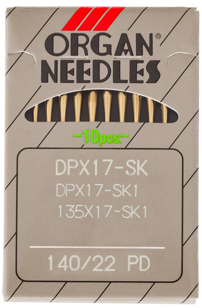 Organ DPx17 SK1 PD=135x17 SK1 PD, голки зі зносостійким покриттям для промислових швейних машин з подвійним і потрійним просуванням