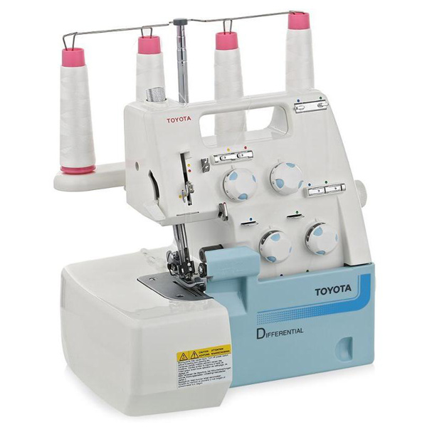 Toyota TOL4D, 3/4-ниточный бытовой оверлок с устройством быстрой заправки нижнего петлителя, 6 видов швов