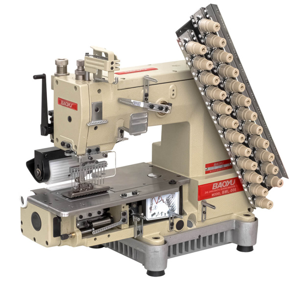 Baoyu BML-008-12064P-DS/S, двенадцатиигольная швейная машина цепного стежка с задним пуллером