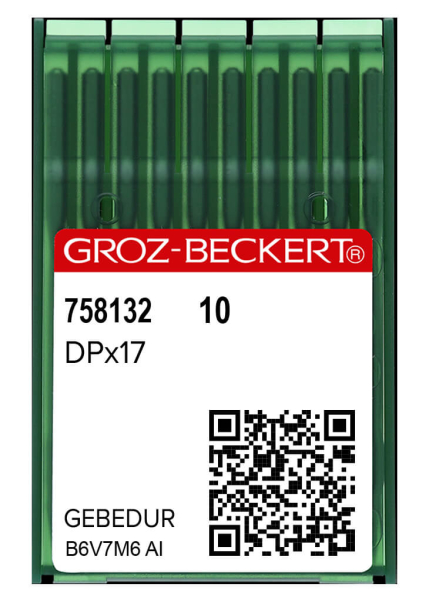 Groz-Beckert DPx17 GEBEDUR, иглы с износостойким покрытием для промышленных швейных машин с двойным и тройным продвижением 
