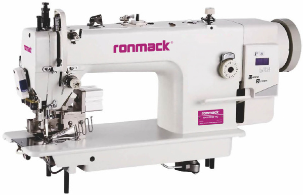Ronmack RM-0303D-HQ, промышленная швейная машина с двойным транспортом материала, врезным окантователем и ножом обрезки по краю