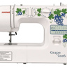 Janome Grape 2016, швейная машина с вертикальным челноком и полуавтоматической петлей, 15 строчек с плавной регулировкой длины стежка