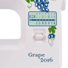 Janome Grape 2016, швейная машина с вертикальным челноком и полуавтоматической петлей, 15 строчек с плавной регулировкой длины стежка