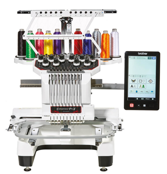 Brother PR-1050X профессиональная одноголовая, 10-игольная вышивальная машина с 10.1″ IPS LCD сенсорным дисплеем