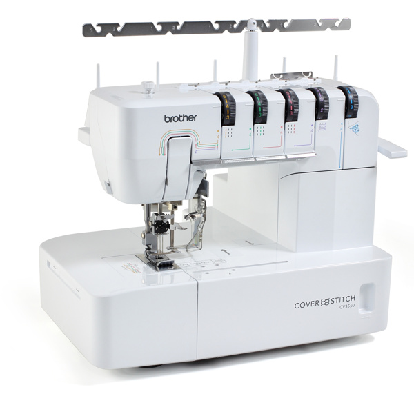 Brother CV3550, 2/3/4/5 - ниточная бытовая распошивальная машина с верхним укладчиком нити и рукавной консолью, 7 видов швов