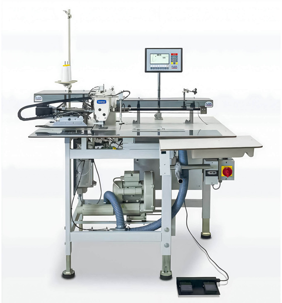 A-S-S BASS 5400, автоматизированная рабочая станция для выполнение отделочной строчки гульфика мужских брюк