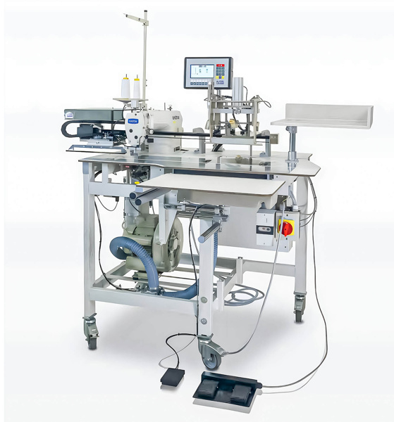 A-S-S BASS 5600, автоматизированная рабочая станция для притачивания мешковины кармана к лицевой стороне штанины брюк