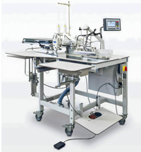 A-S-S BASS 5800, швейный автомат для притачивания обеих частей гульфика и настрачивания подзора к мешковине кармана