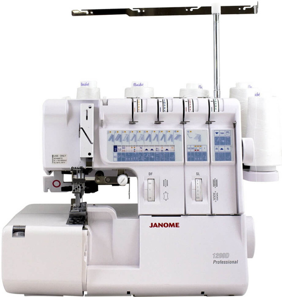 Janome 1200D, коверлок с автоматической системой натяжения нитей и встроенным конвертором, 17 видов строчек